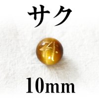 梵字（サク）　タイガーアイ（金）　10mm　　　　品番： 3148