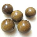 【現品限り】丸玉　タイガーアイ木化石　14mm　　　　品番： 8919