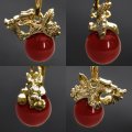 干支ストラップ 辰(たつ) カーネリアン◆10mm玉◆　　　　品番： 8137
