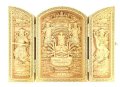 柘植の木彫(平型)　千手観音・四天王(持国天・多門天・広目天・増長天)　　　　品番： 6991