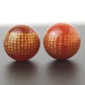 カービング　般若心経(金彫)　カーネリアン　16mm　　品番： 7766