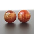 カービング　般若心経(金彫)　カーネリアン　10mm　　品番： 9412