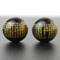 カービング　般若心経(金彫)　オニキス　14mm　　品番： 7763