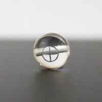 【オリジナル商品】カービング　占星術　地球　水晶(銀彫り)　12mm　　品番： 6207