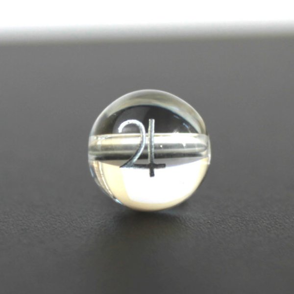 画像1: 【オリジナル商品】カービング　占星術　木星　水晶(銀彫り)　12mm　　品番： 6933