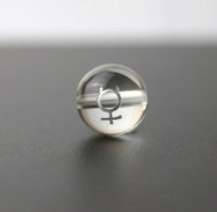 【オリジナル商品】カービング　占星術　水星　水晶(銀彫り)　12mm　　品番： 7086