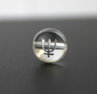 【オリジナル商品】カービング　占星術　海王星　水晶(銀彫り)　12mm　　品番： 9921