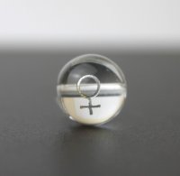 【オリジナル商品】カービング　占星術　金星　水晶(銀彫り)　12mm　　品番： 9918