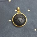 オブシディアン使用★星座のペンダントトップ　おひつじ座(GL枠)　　品番： 6703