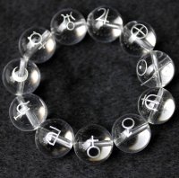 【オリジナル商品】カービング　占星術　水晶(銀彫り)　12mm　11種類セット　　品番： 8006