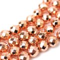 【売切50%OFF（表示価格が割引後の金額）】連　ヘマタイト　ピンクゴールドメッキ　カット　10mm　　※割引クーポン・ポイント付与対象外　品番： 10121