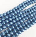 連　ヘマタイト　磁気有　アクアブルーメッキ　6mm　　品番： 10380