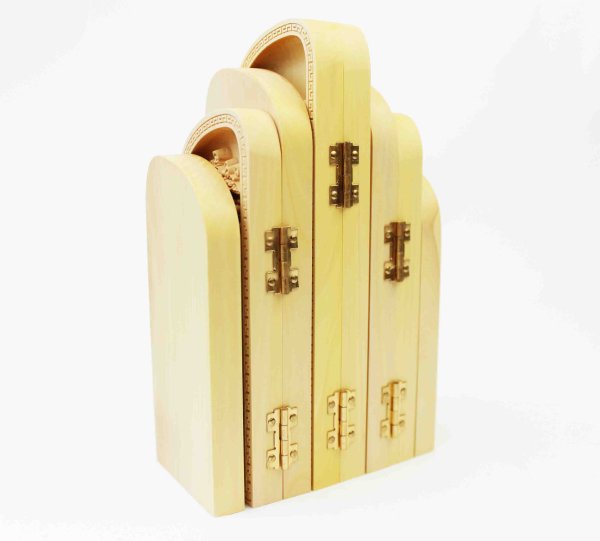 画像3: 柘植の木彫　八尊仏　八開　持ち運び可能な開閉タイプ　　品番： 10394