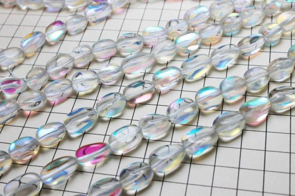 画像6: 【売切50%OFF（表示価格が割引後の金額）】連　ルナフラッシュ　合成レインボーオーラ　ホワイトカラー　タンブル　不定形　約12mmから16mm　※割引クーポン・ポイント付与対象外　品番： 10204