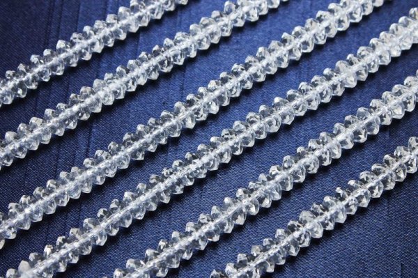 画像4: 【鑑別済み】　連　水晶　クリスタル　ソロバンカット　6mm×3mm　品番： 10341