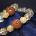 屋久杉使用　帝釈天　イー　ルチルクォーツデザインブレスレット　品番： 10434