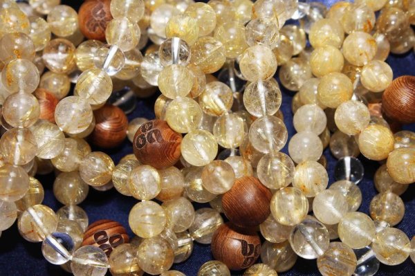 画像3: 屋久杉使用　帝釈天　イー　ルチルクォーツデザインブレスレット　品番： 10434