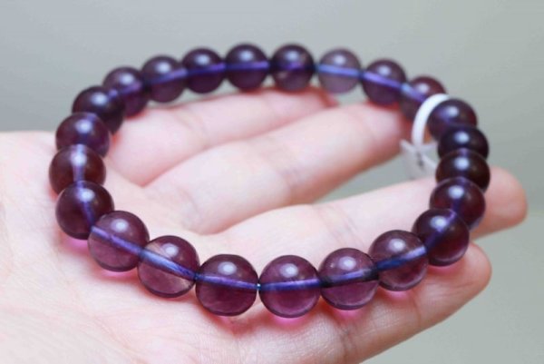 画像7: 【激安】　ブレスレット　パープルカラーフローライト　AAランク　9mm　　品番： 10825