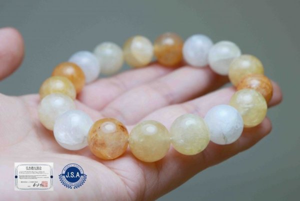 画像7: 【日本銘石】ブレス　静岡水晶　＜静岡県＞　12ｍｍ　マルチカラー　AAランク　品番：　10554