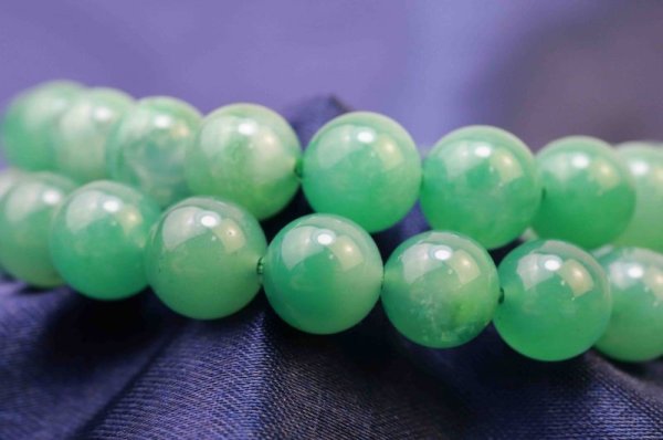 画像4: 【激安】　ブレスレット　鑑別済み　天然　グリーンカルセドニー　約7.5mm　品番： 10805