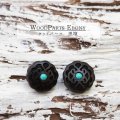 【一粒売り】ウッドビーズ　如意　黒檀　エボニー　フェイクターコイズ　約15mm　　※ポイント対象外　品番： 10577