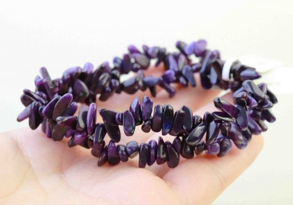 画像6: ブレスレット　高品質　スギライト　さざれタイプ　小サイズ　ディープカラー　品番：11283