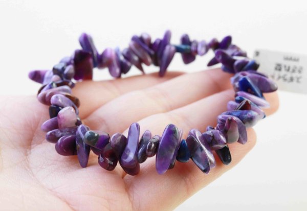 画像6: ブレスレット　高品質　スギライト　さざれタイプ　大サイズ　マルチカラー　品番：11285