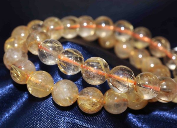 画像4: 【激安】　ブレスレット　ブラジル産　ゴールドルチルクォーツ　Aランク　9.5mm　　品番： 11037