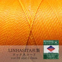 ワックスコード　LINHASITA社製　アプリコット　1.0mm 約160m  ロウ引き紐　LINHASITAカラーナンバー38　 品番: 12001