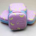 持ち運びに便利♪　バナナ柄　マカロンケース　スクエア　1個　品番： 12143