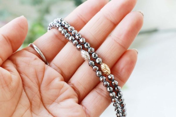 画像3: ネックレス　テラヘルツ　ミラーカット　18金　金具ゴールド　マグネット　40cm　品番： 12286