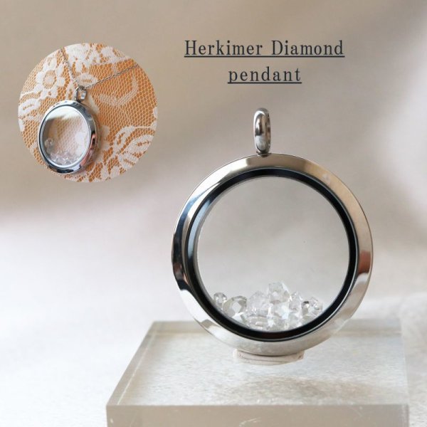 画像1: ペンダントトップ　ハーキマーダイヤモンド　シルバー　夢見の石　さざれ　夢を現実化　出産のお守り　品番：12340