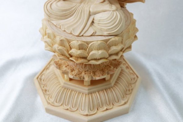 画像5: 置物　木彫り　八尊仏　文殊菩薩（もんじゅぼさつ）マンジュシュリー　智慧　明瞭　学業成就　ヒノキ　檜　品番：12512