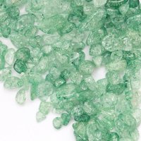 さざれ石　爆裂水晶　クラック水晶　緑　グリーン　カラー　100g　パッケージ付き　浄化　開運　厄除け　品番： 12532