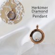 画像1: ペンダントトップ　ピンクゴールド　ハーキマーダイヤモンド　小　ドリームクリスタル　パワーストーン　品番：12563 (1)