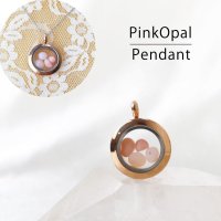 ペンダントトップ　ピンクゴールド　ピンクオパール　小　キューピッドストーン　ピンク　パワーストーン　品番：12560