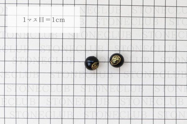 画像3: カービング　彫刻ビーズ　アマビエ　オニキス　丸　12mm　金彫り　彫り石　妖怪　生物　豊作　疫病　予言　品番：12600