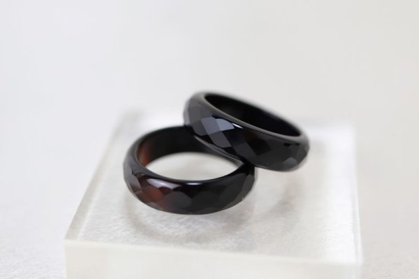 画像3: 指輪　リング　オニキス　カット　7~7.5号　ブラック　成功　お守り　精神力　サポート　天然石　アクセサリー　品番：6105