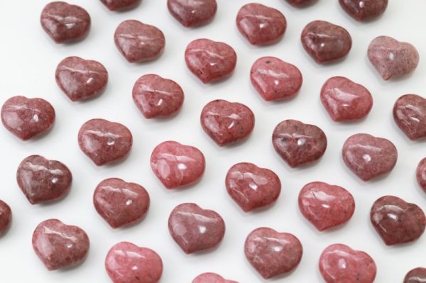 画像3: ハート石　ロードナイト　ハート型　ピンク色　中サイズ　置物　友愛　人間関係　天然石　品番： 9578