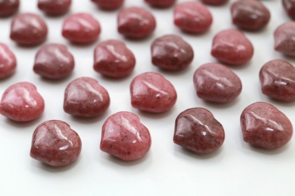 画像4: ハート石　ロードナイト　ハート型　ピンク色　中サイズ　置物　友愛　人間関係　天然石　品番： 9578