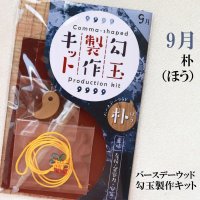 【バースデーウッド】勾玉製作キット　9月の誕生木　朴（ほう）　日本製　友情　包容力　安定　パワーズウッド　品番：12817