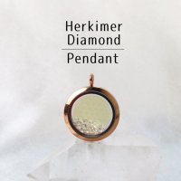 ペンダントトップ　ピンクゴールド　ハーキマーダイヤモンド　大　フラワーオブライフ　さざれ　品番：12873