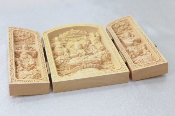 画像7: 【超特価】20個限定！　置物　木彫り　八尊仏　柘植の木彫（平型）虚空蔵菩薩・四天王(持国天・多門天・広目天・増長天)　信仰　菩薩　知恵　ヒノキ　　品番： 12936