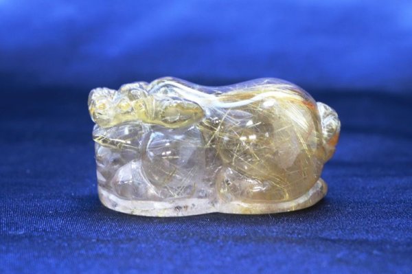 画像3: 置物 貔貅 ヒキュウ タイチンルチル ルチルクォーツ AAA 彫り物 金運 正財運 風水 品番: 13094