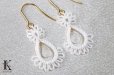 画像2: Grace Knote　グレースノート　Luce　ルーチェ　ムーンストーン　WH　ハンドメイド　ピアス　手編みレース　天然石　ホワイト　品番：13163 (2)
