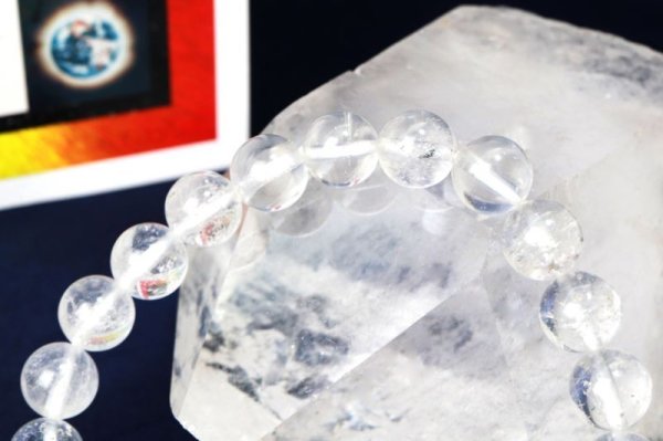 画像2: ブレス　サチャマニクォーツ　アゾゼオ　丸　8mm　H&E社　証明書付き　天然水晶　真実の石　創造力　調和　品番：13192