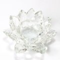 クリスタルガラス　蓮花台　お皿　小サイズ　カラー無し(透明)　風水　置物　彫り物　品番：13308