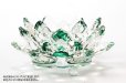 画像5: 【現品限り】クリスタルガラス　蓮花台　お皿　小サイズ　グリーンカラー　風水　置物　彫り物　※割引クーポン・ポイント付与対象外　品番：13304