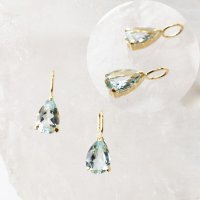 チャーム　アクアマリン　18金ゴールド　0.35ct　4×6mm　ブラジル産　青　ブルー　3月誕生石　ペンダントトップ　ジュエリー　品番：13561