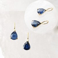 チャーム　サファイア　18金ゴールド　0.40ct　4×5mm　マダガスカル産　蒼玉　勝利　希少性　9月誕生石　ペンダントトップ　ジュエリー　品番：13562